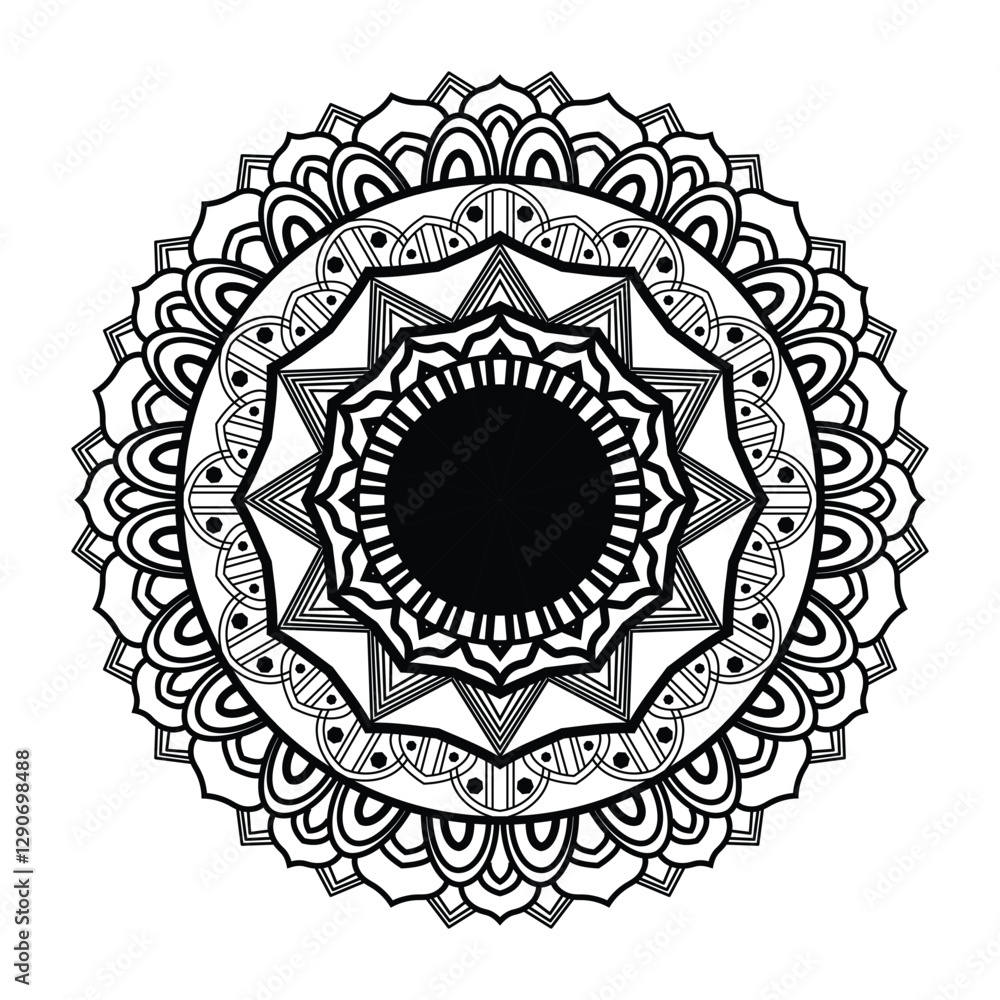 Mandala Black Shape ornaments design Mandala Black Shape ornaments design