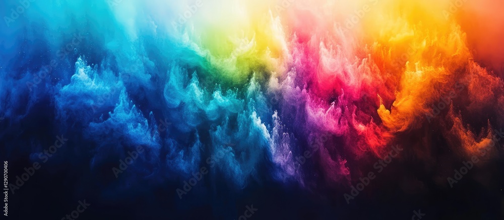 Fototapeta premium Vibrant abstract background showcasing swirling colors of blue, purple, orange, and pink blending seamlessly in a dreamy cloud-like formation.