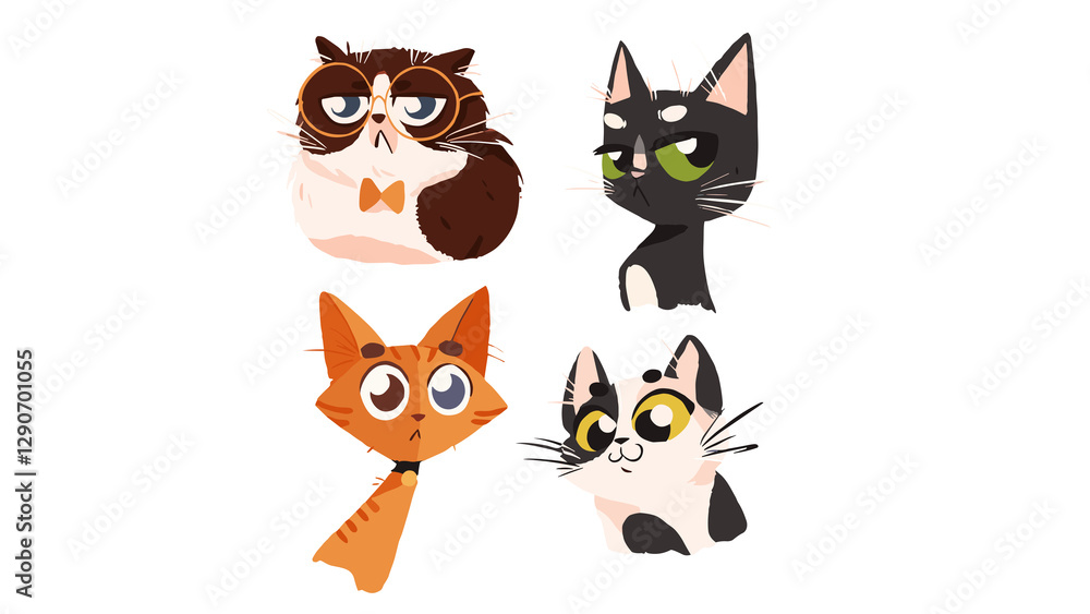 Set of funny cartoon cats PNG TRANSPARANCE Set of funny cartoon cats PNG TRANSPARANCE
