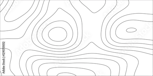 Abstract white contour wave lines topographic background, lines map seamless pattern, modern wallpaper texture and realistic design used for banner and posters, mountain relief geographic pattern.