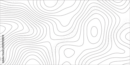 Abstract white contour wave lines topographic background, lines map seamless pattern, modern wallpaper texture and realistic design used for banner and posters, mountain relief geographic pattern.