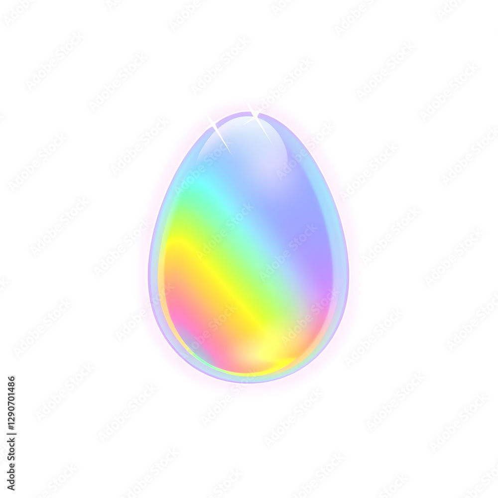 Egg holographic 3D icon. neon symbol vector illustration isolated on white background. Generative AI Egg holographic 3D icon. neon symbol vector illustration isolated on white background. Generative AI