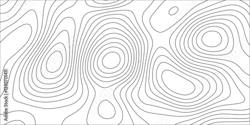 Abstract white contour wave lines topographic background, lines map seamless pattern, modern wallpaper texture and realistic design used for banner and posters, mountain relief geographic pattern.
