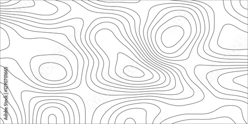 Abstract white contour wave lines topographic background, lines map seamless pattern, modern wallpaper texture and realistic design used for banner and posters, mountain relief geographic pattern.