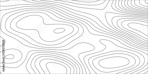 Abstract white contour wave lines topographic background, lines map seamless pattern, modern wallpaper texture and realistic design used for banner and posters, mountain relief geographic pattern.