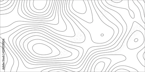 Abstract white contour wave lines topographic background, lines map seamless pattern, modern wallpaper texture and realistic design used for banner and posters, mountain relief geographic pattern.