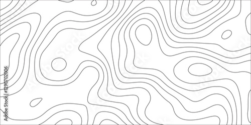 Abstract white contour wave lines topographic background, lines map seamless pattern, modern wallpaper texture and realistic design used for banner and posters, mountain relief geographic pattern.