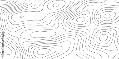 Abstract white contour wave lines topographic background, lines map seamless pattern, modern wallpaper texture and realistic design used for banner and posters, mountain relief geographic pattern.