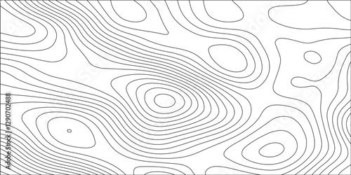 Abstract white contour wave lines topographic background, lines map seamless pattern, modern wallpaper texture and realistic design used for banner and posters, mountain relief geographic pattern.