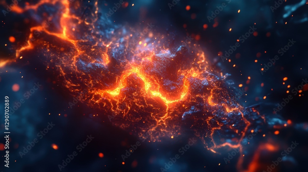 Naklejka premium A close-up of neural cells, showing the complex network and connections between neurons in an animated style.