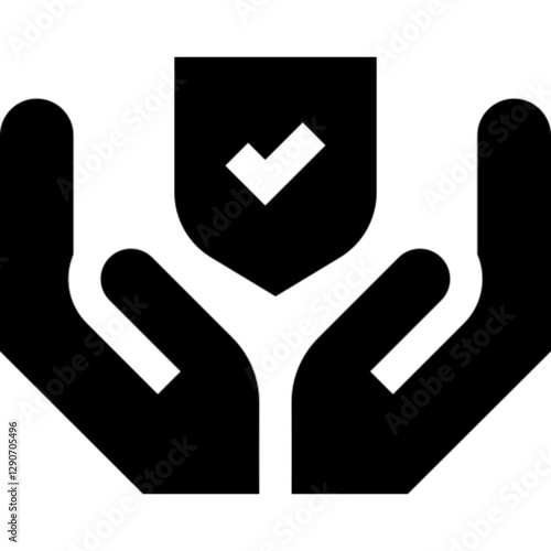 Minimalist hands glyph icon in a monochrome vector style. This simple design symbolizes gestures, support, unity, communication, and human interaction, making it ideal for social causes, charity, and 
