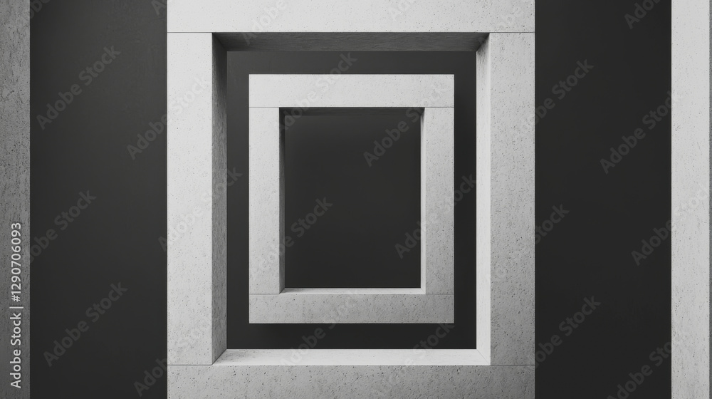 A modern abstract view of framed squares in contrasting shades and depth. A modern abstract view of framed squares in contrasting shades and depth.