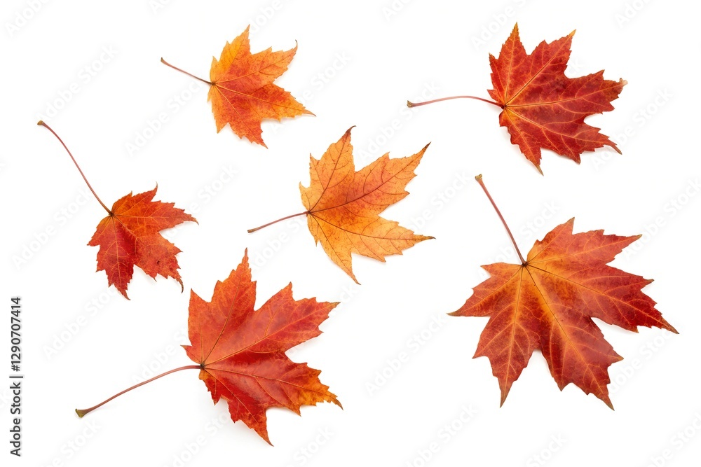 Autumn maple leaves fall isolated in white background natural leaf organic Autumn maple leaves fall isolated in white background natural leaf organic