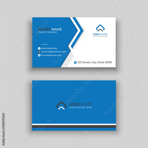 Blue Business card design template