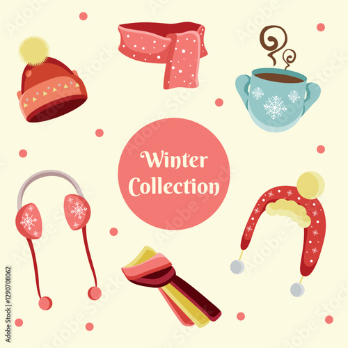 Flat Design Winter Elements Collection