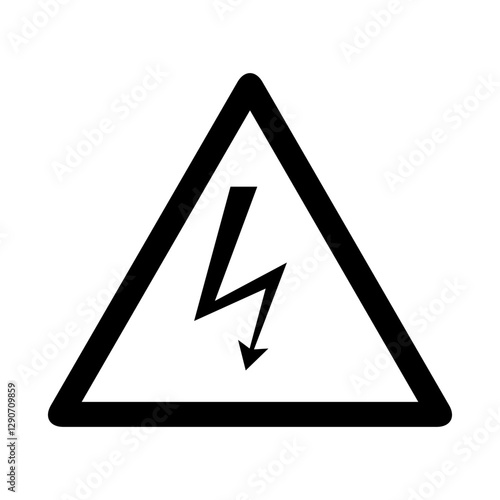 Electric shock warning vector icon