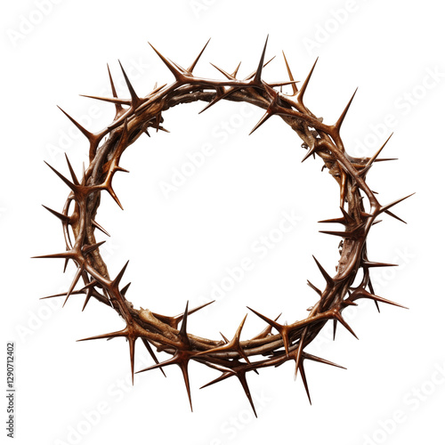 Rustic Crown of Thorns PNG – Sharp Details, Transparent Background, High-Quality Clipart