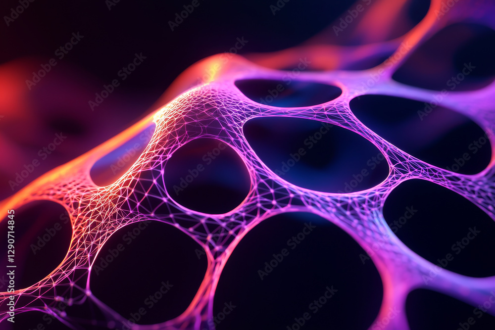 A vibrant abstract representation of intricate cellular structures. A vibrant abstract representation of intricate cellular structures.