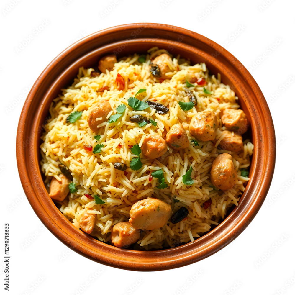 Flavorful Chicken Biryani in Clay Pot, Authentic Indian Cuisine Flavorful Chicken Biryani in Clay Pot, Authentic Indian Cuisine