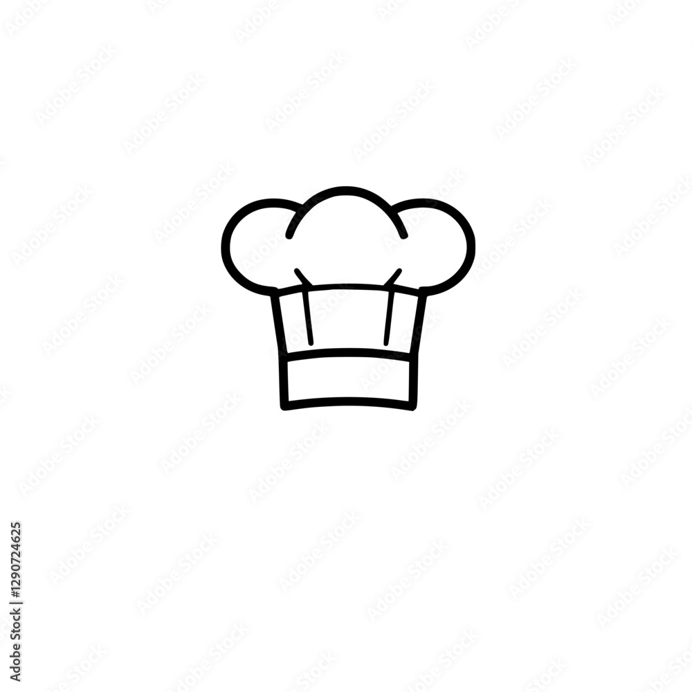Simple Chef Hat Icon on White Background: Minimalist, Graphic, Vector Illustration Simple Chef Hat Icon on White Background: Minimalist, Graphic, Vector Illustration