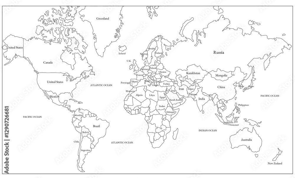 Fototapeta premium map of the world