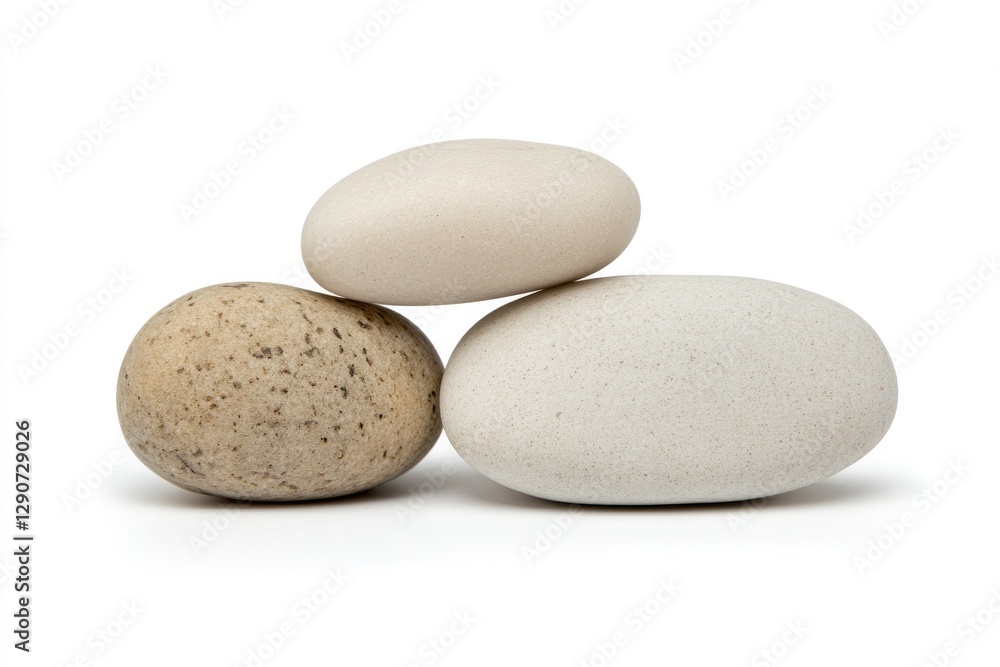 Smooth stones stacked elegantly, showcasing natural textures and Smooth stones stacked elegantly, showcasing natural textures and