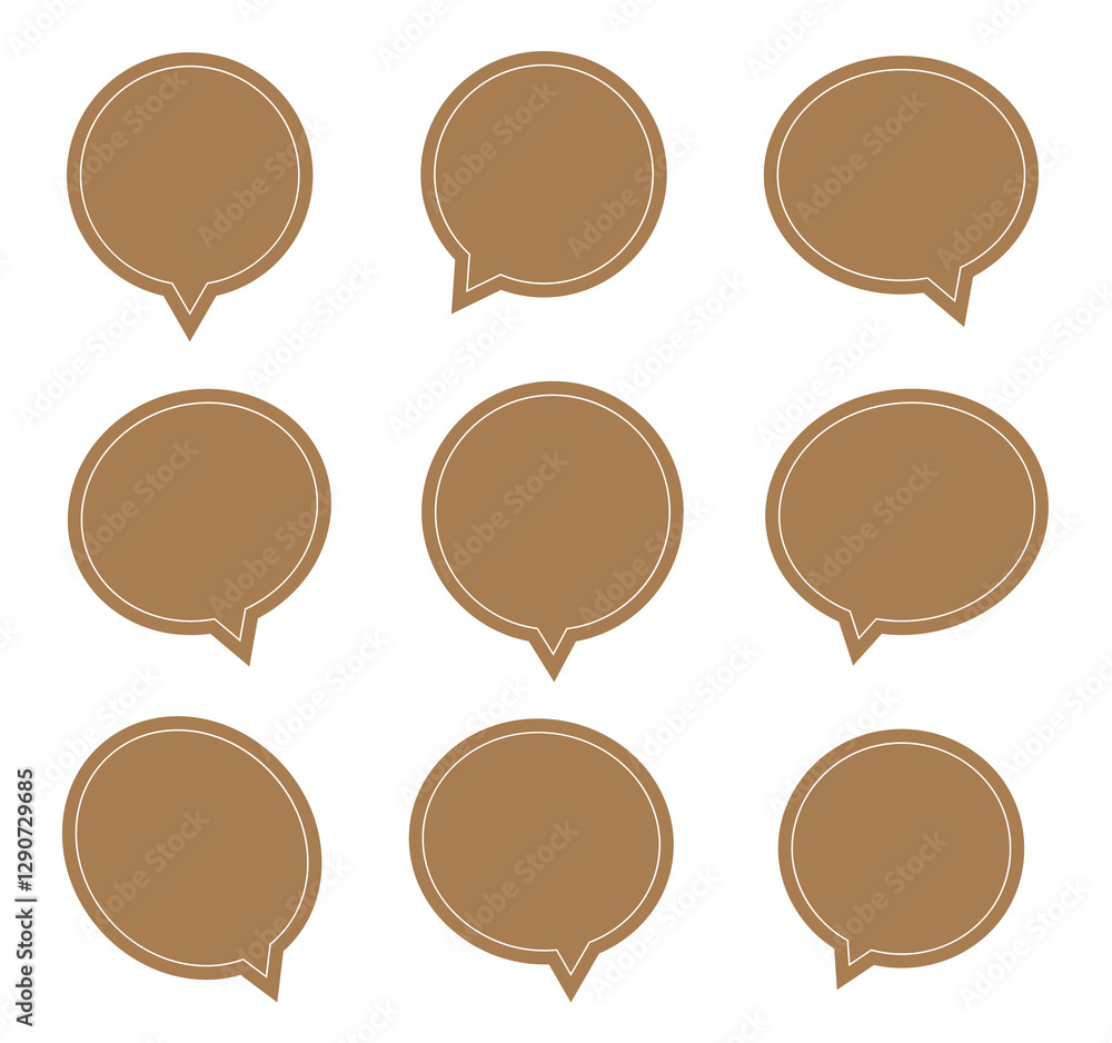 Set Of blank quote bubble frame. Quote bubbles of different forms.