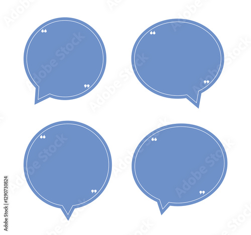 Quote text in speech bubble. Quote box. Blank template quote text info design