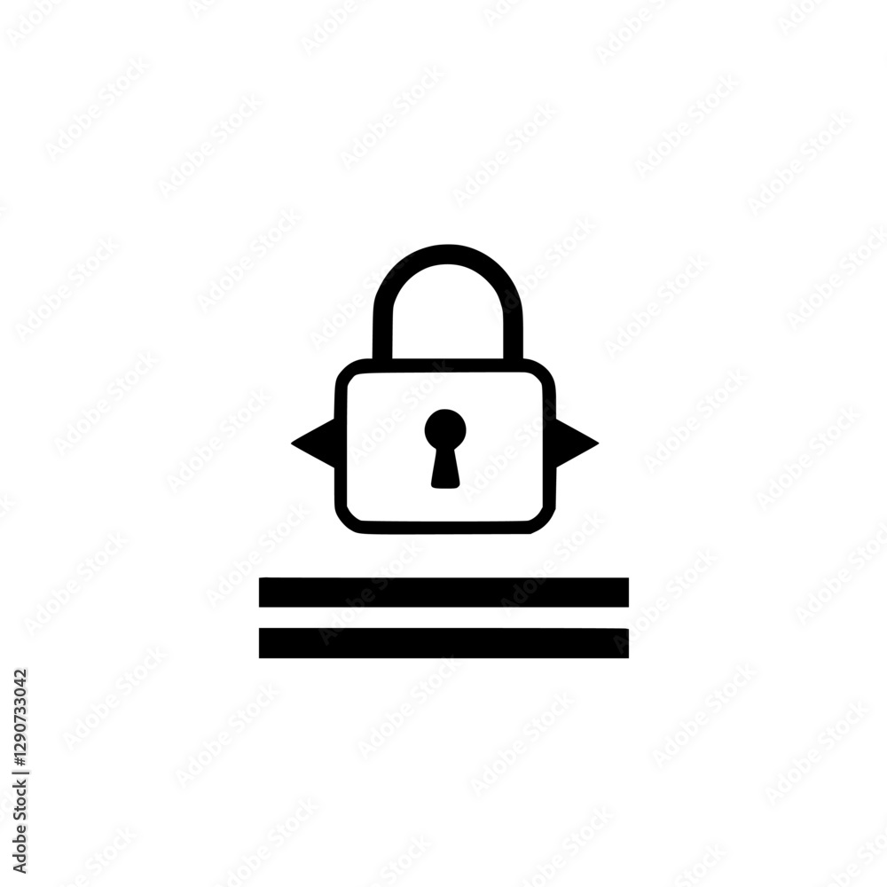 Simple padlock icon with spikes pointing outwards. Simple padlock icon with spikes pointing outwards.