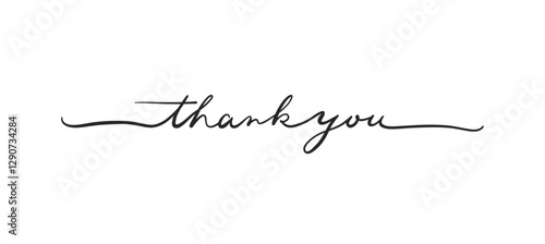 Thank You card. Hand drawn positive quote. Modern brush calligraphy. Isolated on white background