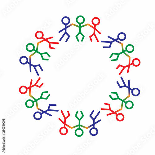 beautiful logo with colored people holding hands