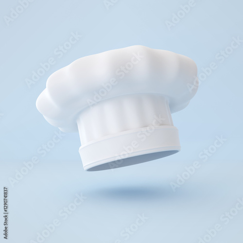 Chef's hat on blue background. 3d-rendering