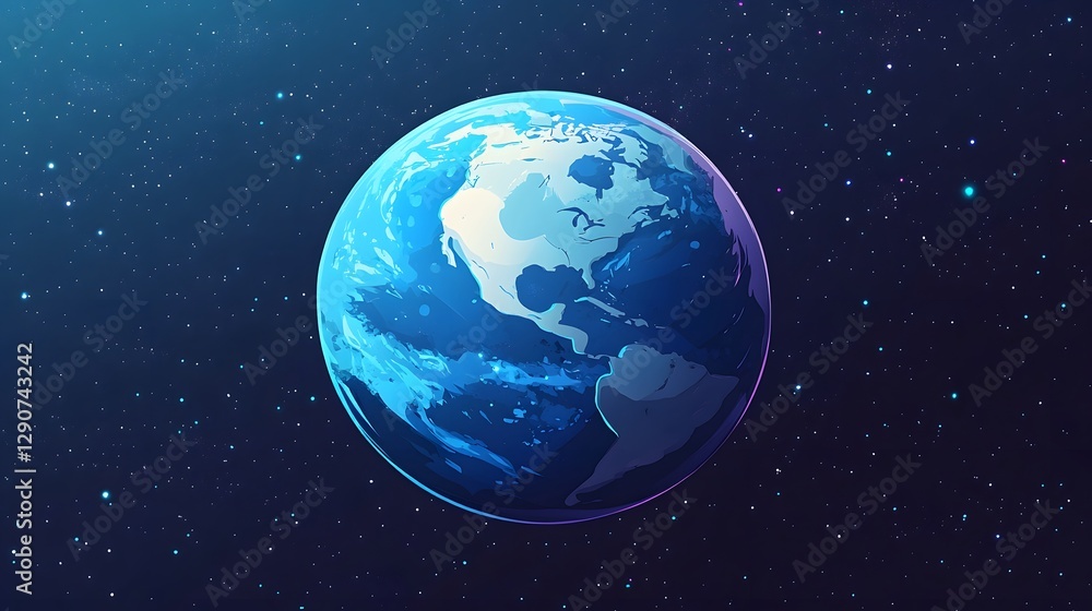 Obraz premium The serene blue Earth in astronomical telescopes