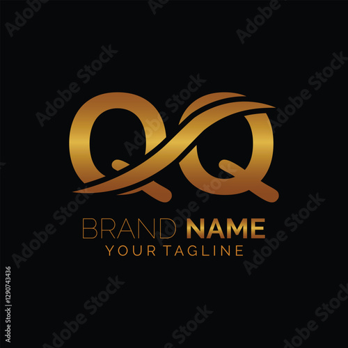 QQ logo design. Trendy awesome artistic QQ initial based Alphabet icon logo.