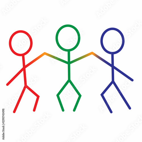 beautiful logo with colored people holding hands