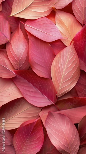 Vibrant Pink Leaves Create a Striking Natural Pattern in Sunlight