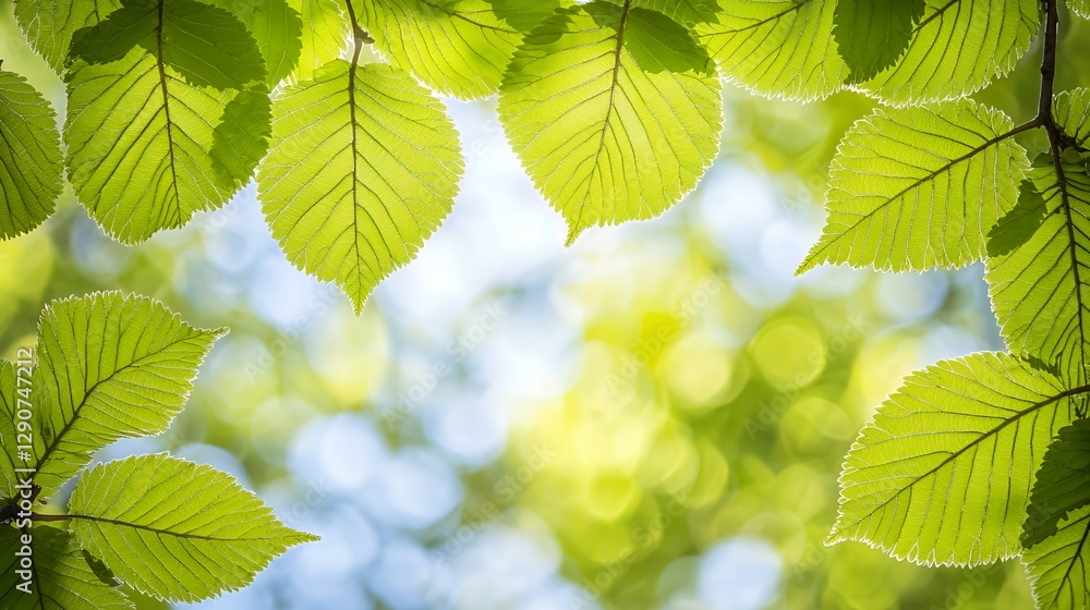 Bright Green Leaves Sunlight Nature Background Bright Green Leaves Sunlight Nature Background