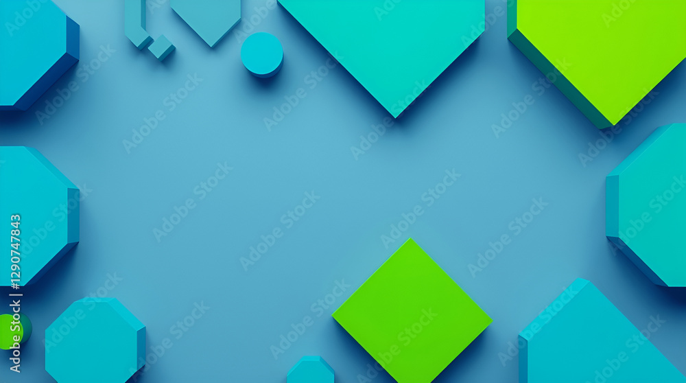 Abstract Blue Green Geometric Shapes Background 3d art bold Abstract Blue Green Geometric Shapes Background 3d art bold