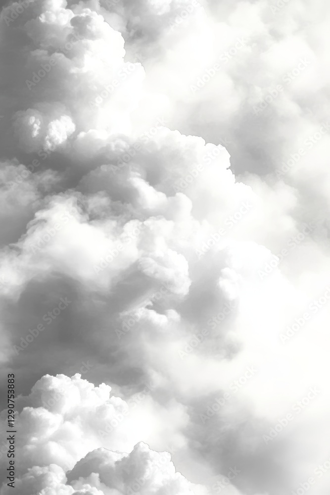 Clouds swirl gracefully over a calm landscape at midday Clouds swirl gracefully over a calm landscape at midday
