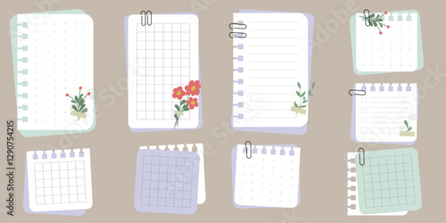 Bullet journal template. Weekly, daily planer. Mental health planer. 