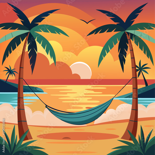 Tropical Sunset Hammock

