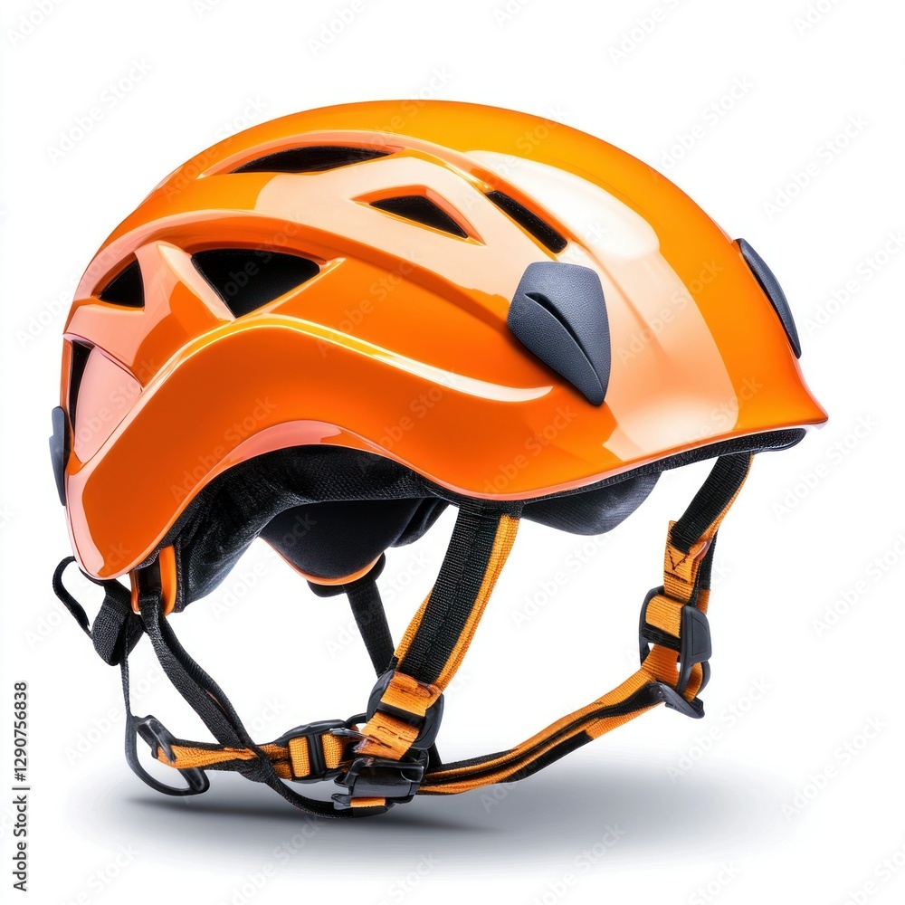 Detailed Hyper-realistic image of an ultralight climbing helmet on a pure white background, isolated, sharp details, professional studio lighting, making safety gear look sleek and modern Detailed Hyper-realistic image of an ultralight climbing helmet on a pure white background, isolated, sharp details, professional studio lighting, making safety gear look sleek and modern