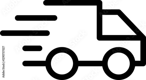 Fast delivery truck icon. Bold, minimalist line art style. Perfect for websites, apps, and presentations needing a quick  simple delivery symbol.