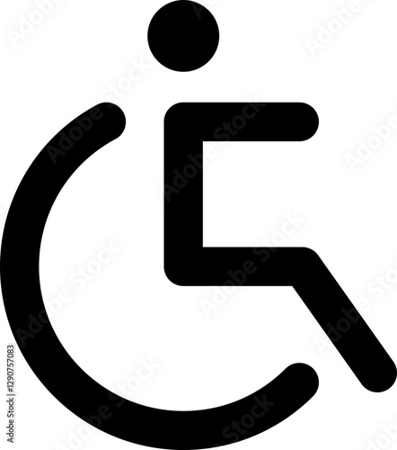 Bold black accessibility symbol, perfect for websites, apps, or print materials promoting inclusivity.  Clean, minimalist design ensures easy readability and versatility.