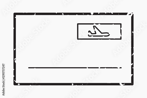 Minimalist airmail envelope illustration, element vector