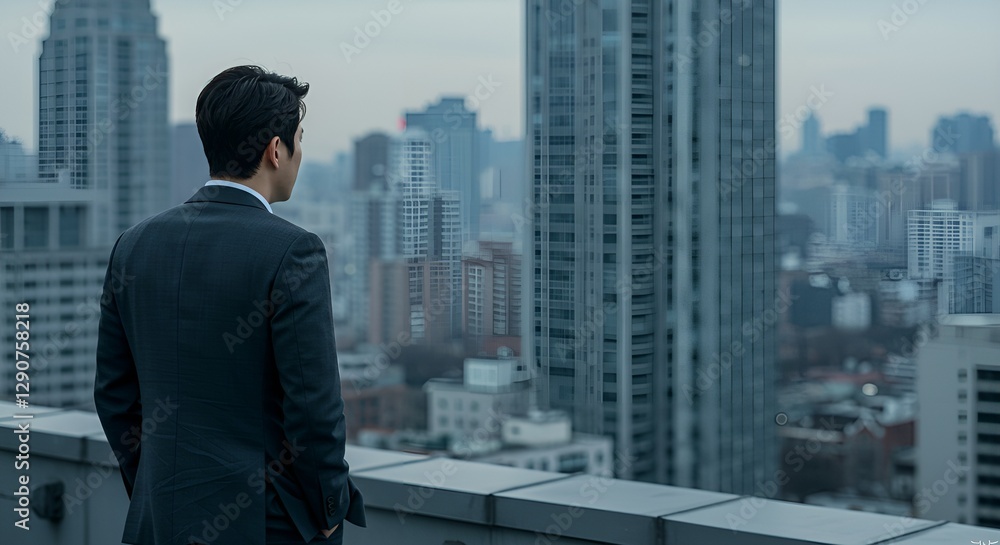 성공한 남자, 도시 풍경 성공한 남자, 도시 풍경