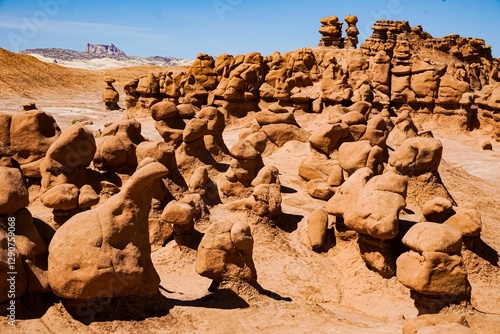 Rock formations at Goblin Valley State Park, Utah, showcasing intriguing shapes