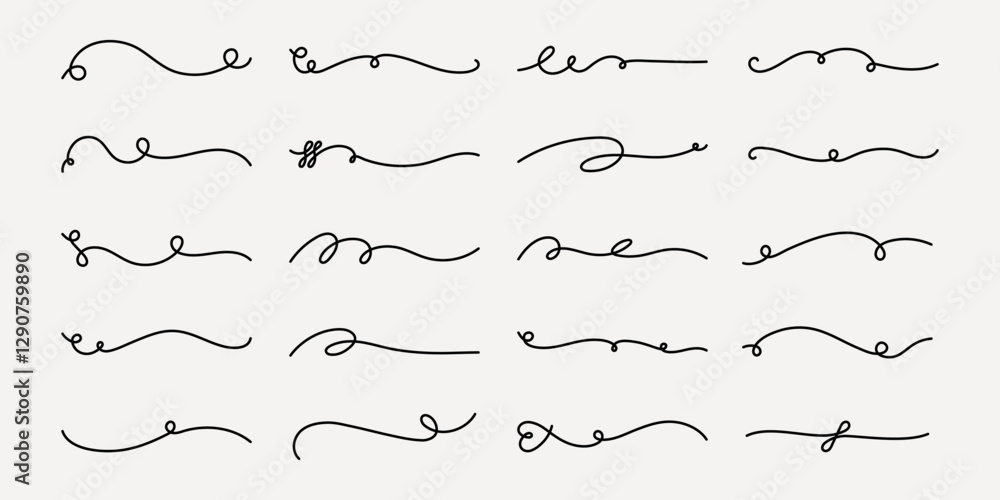 Vector set. Elegant swirls and decorative lines, perfect for design. Swirls add elegance, decorative lines enhance style. Use swirls and lines for creative projects. Hand drawn ornament vector set. Vector set. Elegant swirls and decorative lines, perfect for design. Swirls add elegance, decorative lines enhance style. Use swirls and lines for creative projects. Hand drawn ornament vector set.