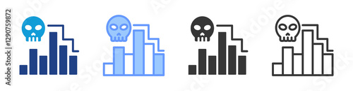 Mortality icon set multiple style collection