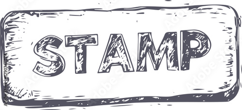 grunge doodled rubber stamp saying stamp